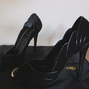 Fendi Black Sculpted Heels